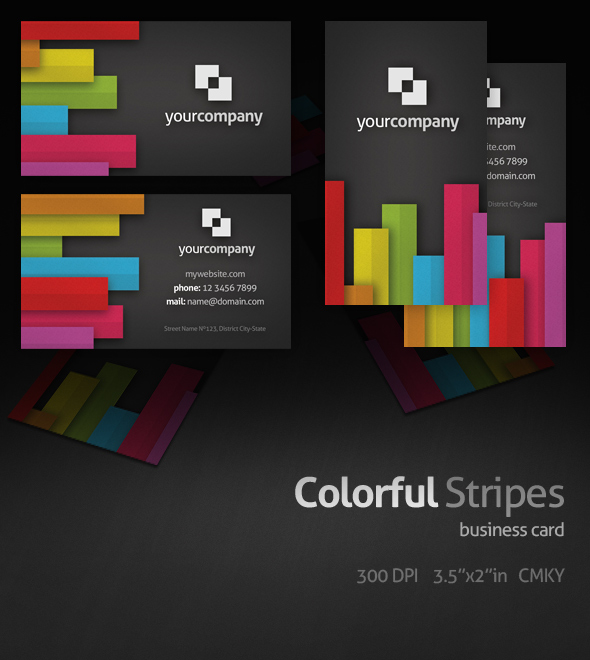 Colorful Stripes Business Card by Rafael-Olivra