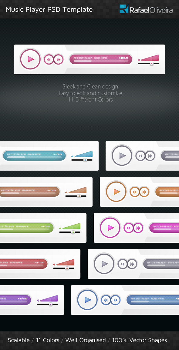 Music Player PSD Template