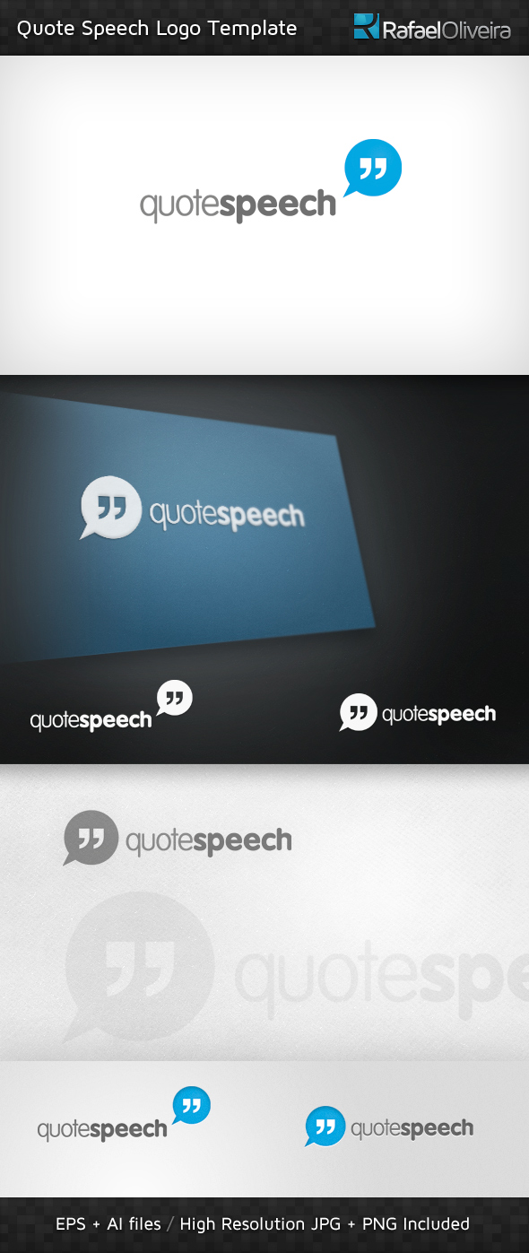 Quote Speech Logo template