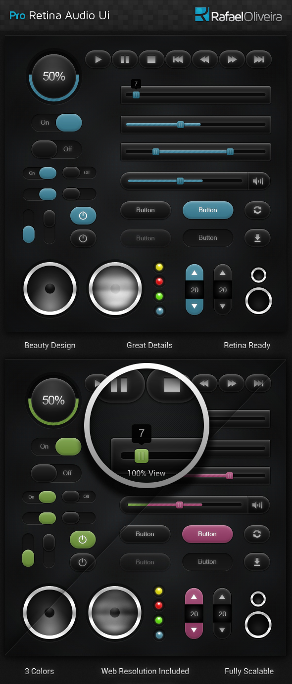 Pro Retina Audio UI