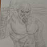 Kratos with the blade of olympus (Sketch)