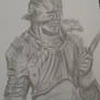 Undead Warrior with a rat (drawing)