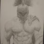 Spartan warrior drawing.