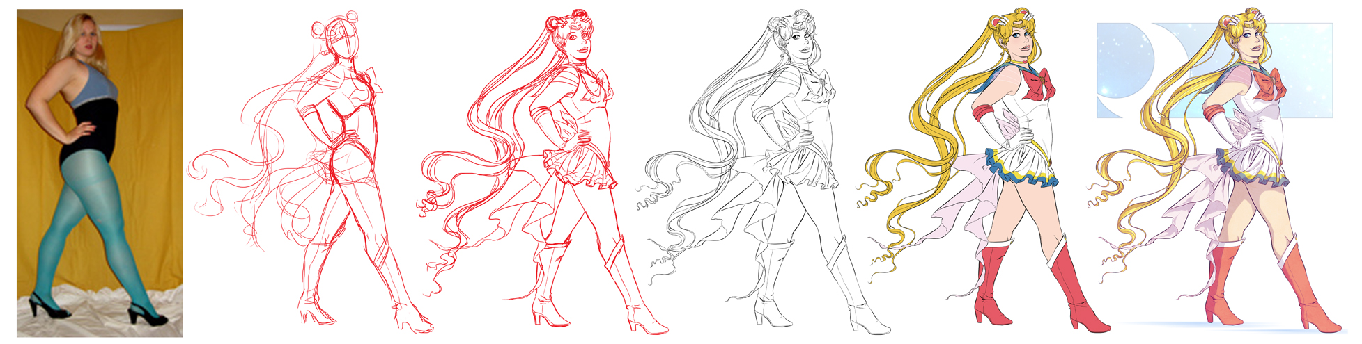 Sailor Pin-up Progression