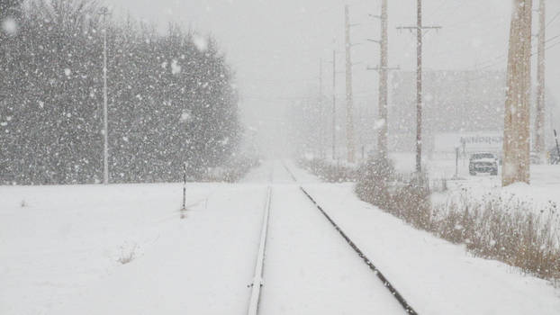 Snowy Train Tracks