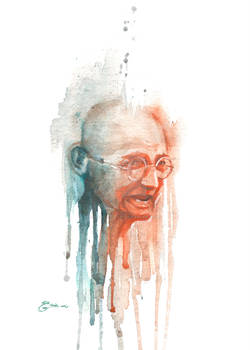 Gandhi Watercolor Painting