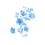 Blue Watercolor Flower Clipart