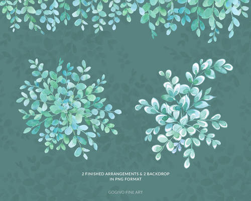 Leaves Handpainted Watercolor Clipart