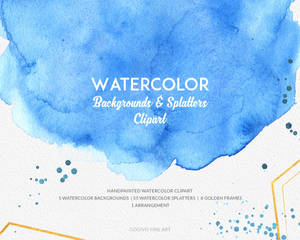 Free Watercolor Backgrounds And Splatter Cliparts