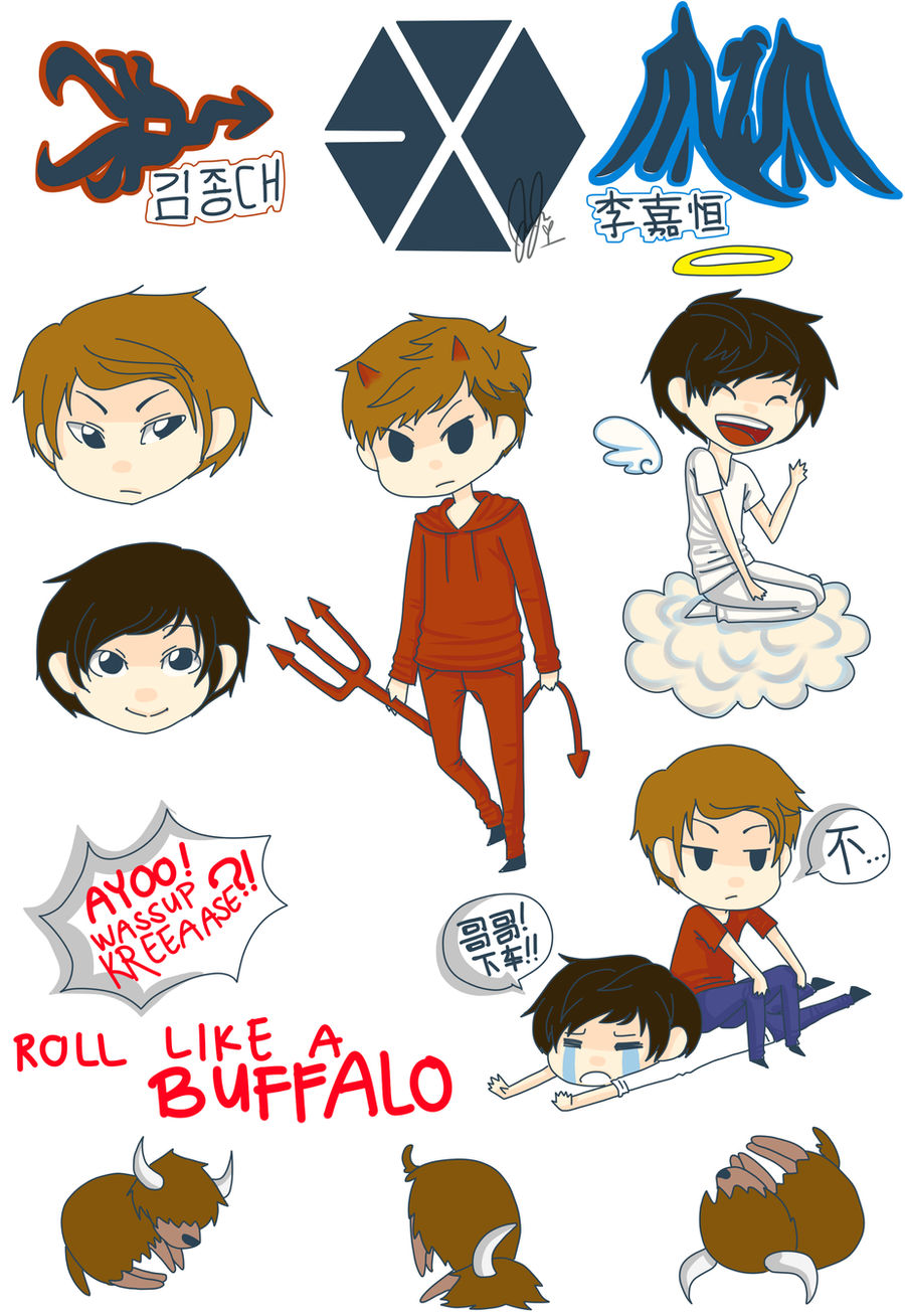 exo sticker sheet by jaljello on deviantart