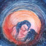 Aquarelle -In an embrace, 30 x 30 cm