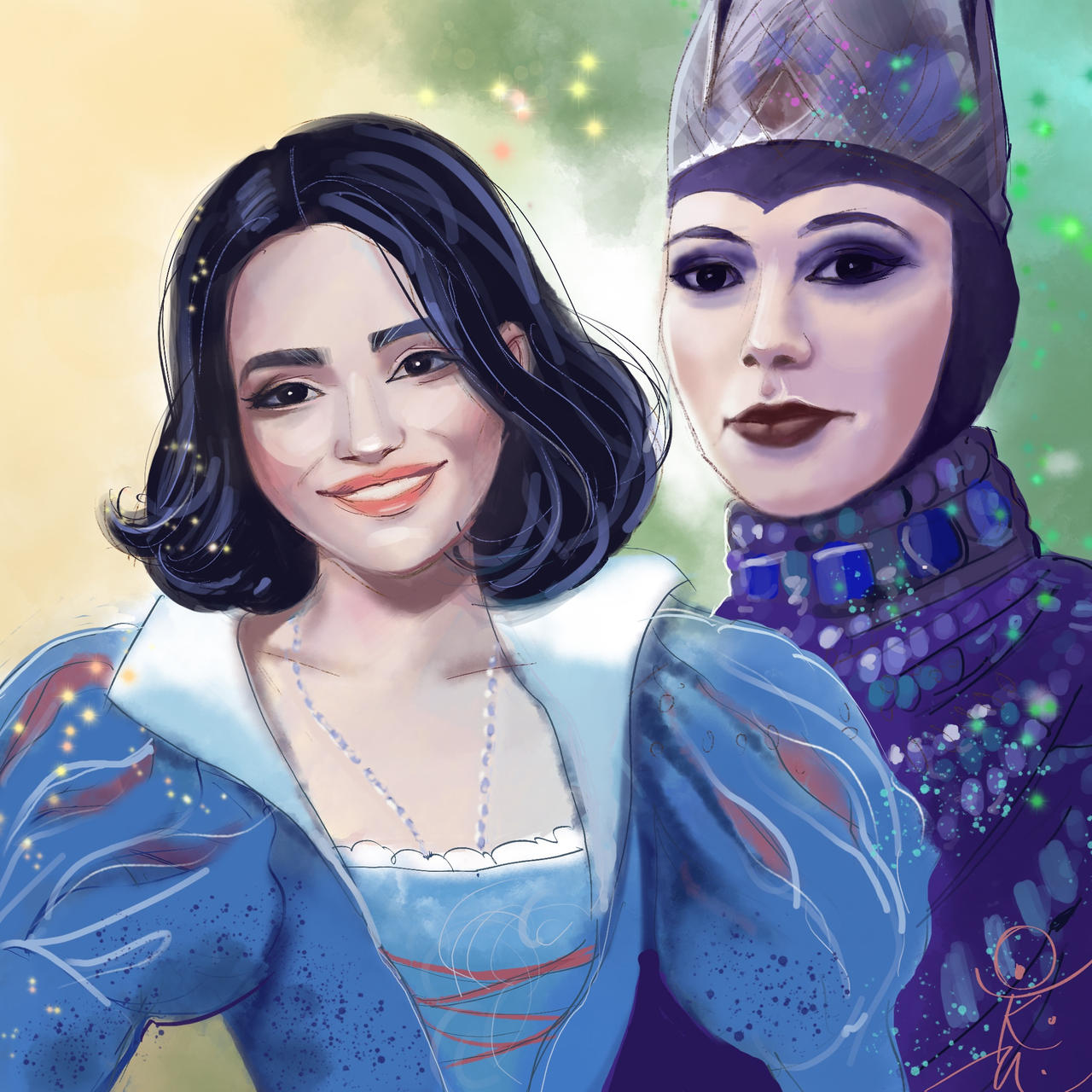 Snow white and Queen, fanart illustration