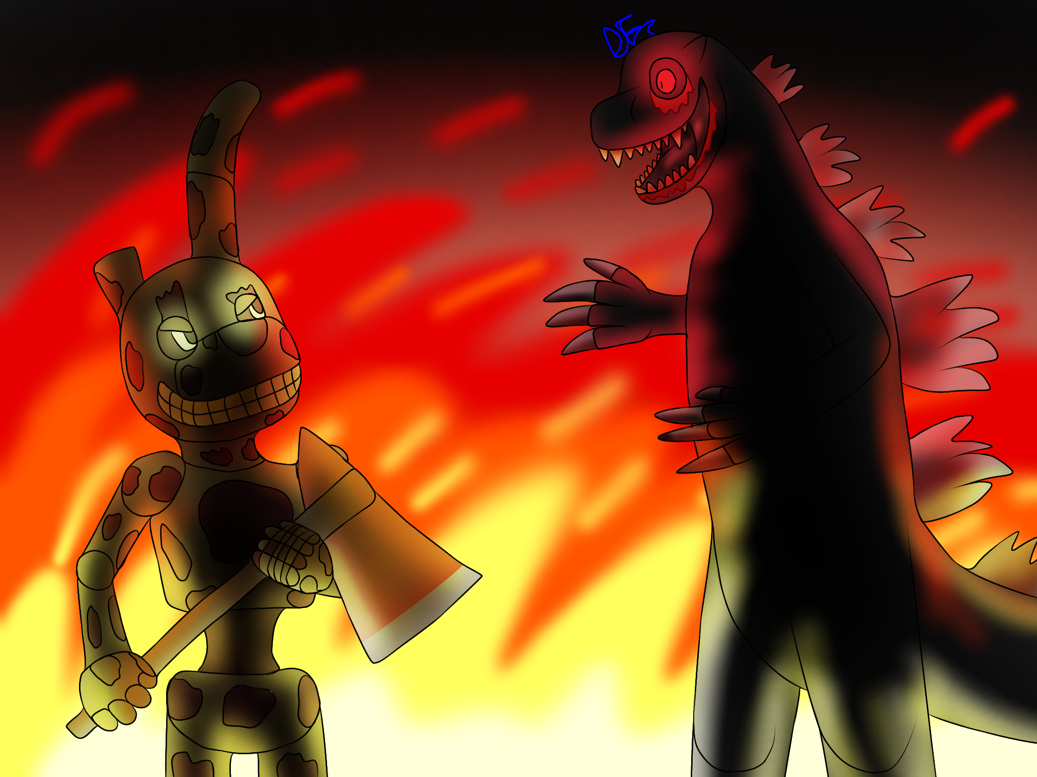 Man In Springtrap Suit Springtrap Vs The Man In The Suit Godzilla by AkulaTheAutismGod on ...