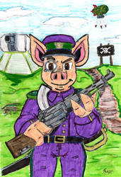 Hogs Of War - Team Lard Hero pig 'FA'