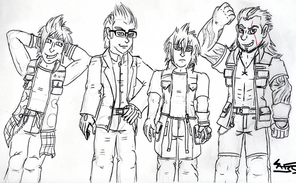 Final Fantasy XV - team fan art - LINE