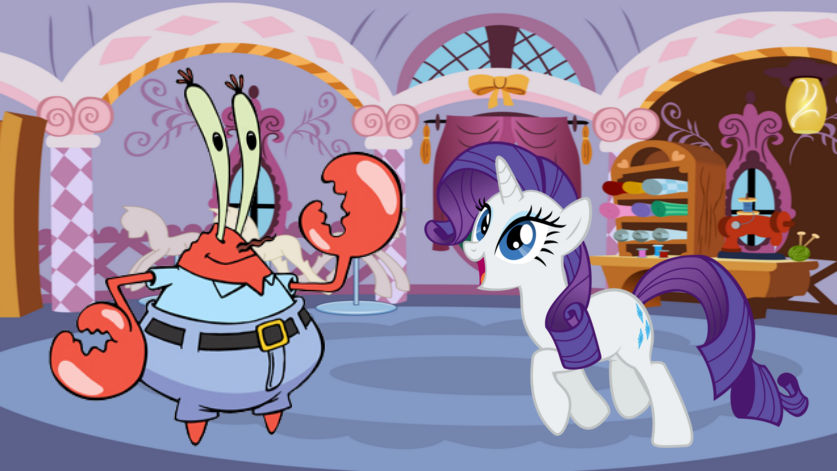 Mr. Krabs And Rarity: Generous And Greedy by KingBilly97 on DeviantArt