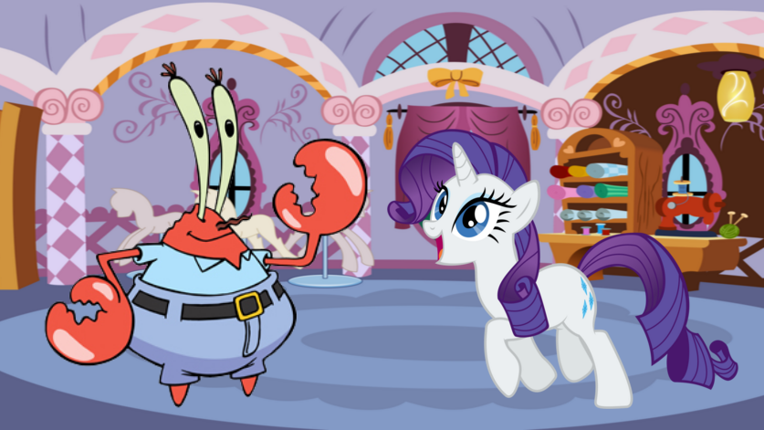 Mr. Krabs And Rarity: Generous And Greedy by KingBilly97 on DeviantArt