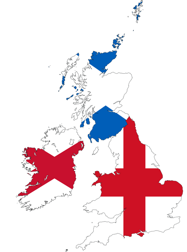 Uk Three Flags Flag Map of the Three Kingdoms (UK) by RepublicOfNiger on DeviantArt