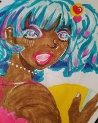 Cotton Candy Girl Marker Practice