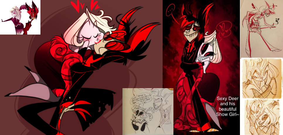Mimzy x Alastor Banner thing... by itshauntedtoon on DeviantArt