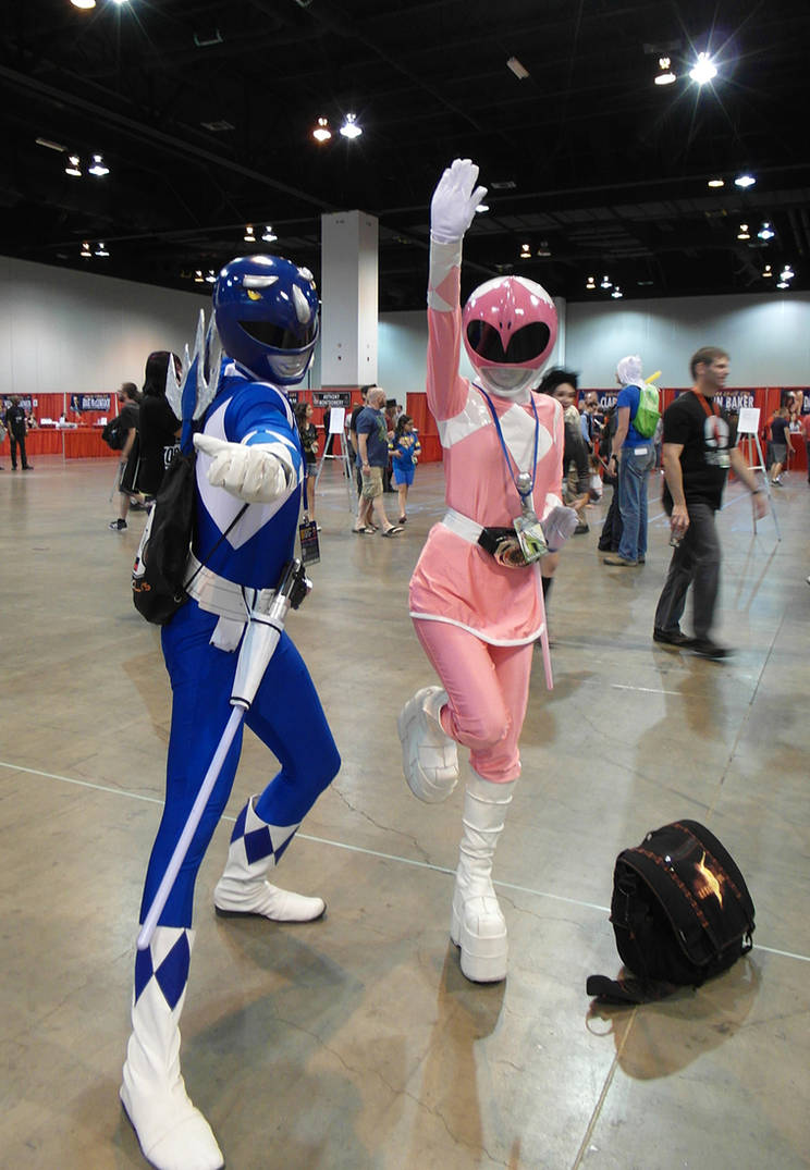 Pink Ranger And Blue Ranger Blue and Pink Power Rangers by AgsAir on DeviantArt