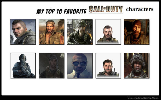 My Top 10 Favorite Call of Duty characters