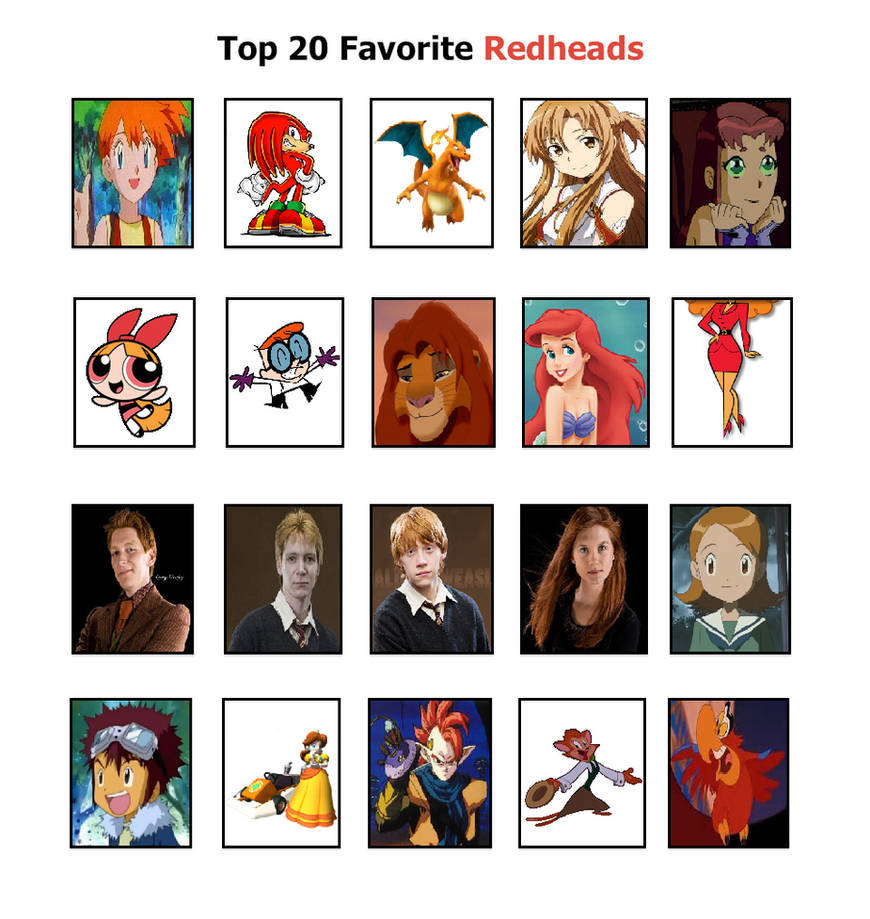 My Top 20 Favorite Redheads by BeeWinter55 on DeviantArt