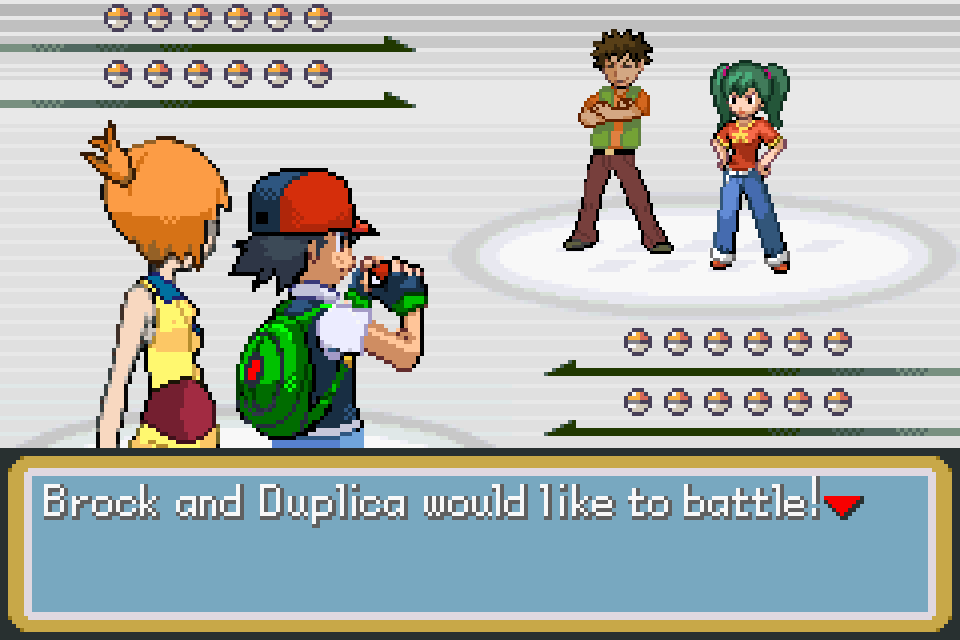 Ash and Misty vs Brock and Duplica