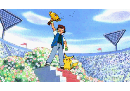 Ash won the first trophy by BeeWinter55 on DeviantArt