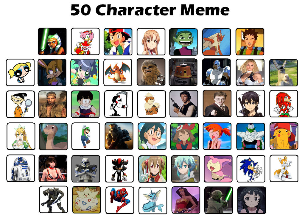 50 Favorite Characters by BeeWinter55 on DeviantArt
