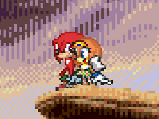 Knuckles and Tikal at Pride Rock