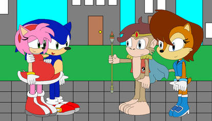 Sonic and Amy meeting Monkey Khan and Sally