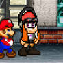 Mario and Meggy meeting Sonic