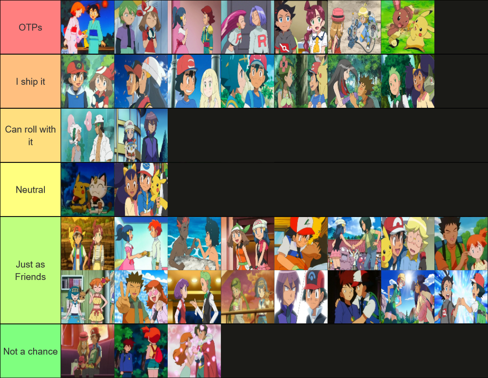 My Pokemon Anime Favorite and Main Ships Tier List by BeeWinter55 on DeviantArt My Pokemon Anime Favorite and Main Ships Tier List by BeeWinter55 on DeviantArt