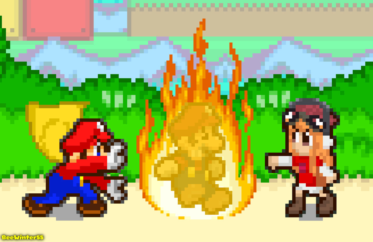 Mario Buring Burning Sergi Mario by BeeWinter55 on DeviantArt