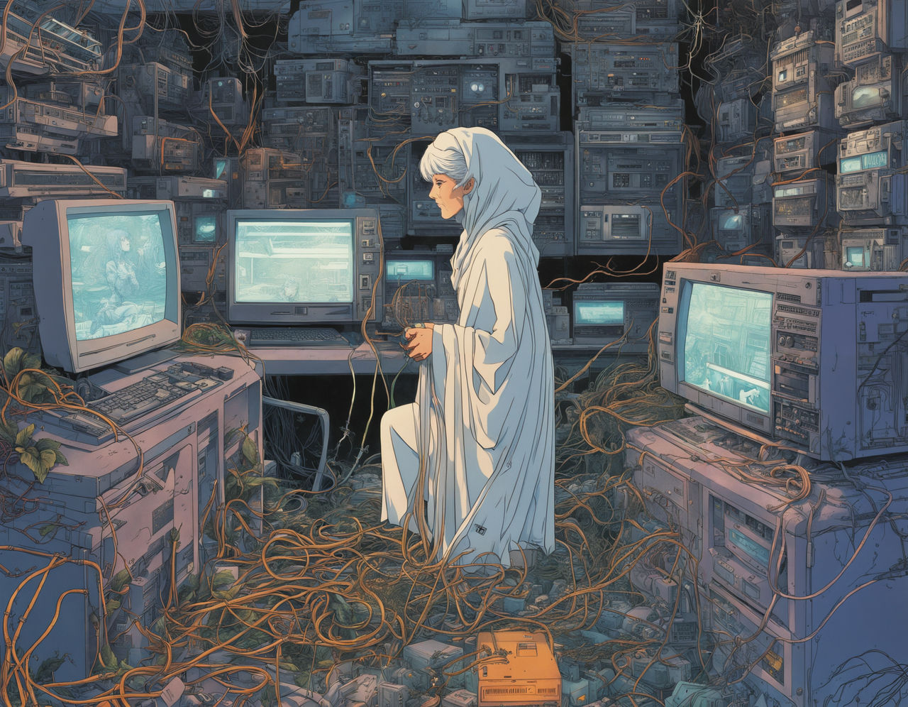 Grandma in a room of computers by AinvasArt on DeviantArt