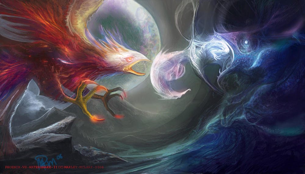 Phoenix vs Watersnake vII by thraxllisylia on DeviantArt