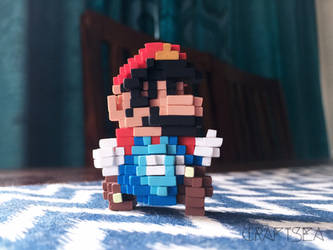 Handmade Clay Pixel Mario