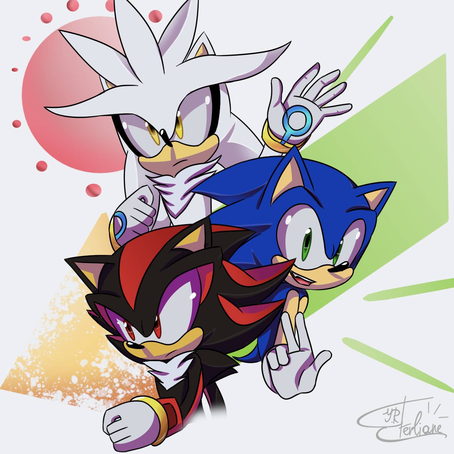 Sonic, Silver and Shadow by SoriaD on DeviantArt