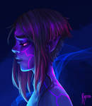 Neon elf girl by Rigrena