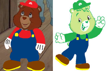 Tenderheart Bear and Oopsy Bear as Mario and Luigi