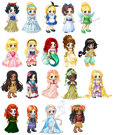 Disney Princess Tekteks by Sarah-Yousif on DeviantArt