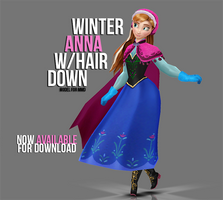 [MMD] Winter Anna Hair Down - AVAILABLE