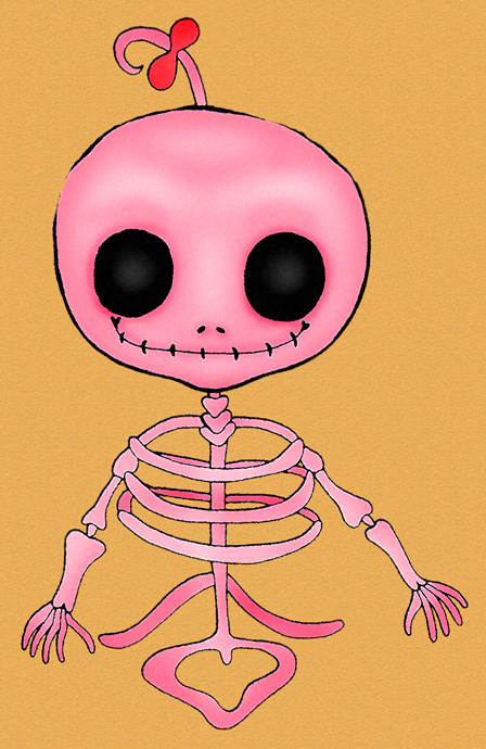 Pink Skeleton Girl Costume - Size Small (4-6) For Kids Halloween & Dress-Up