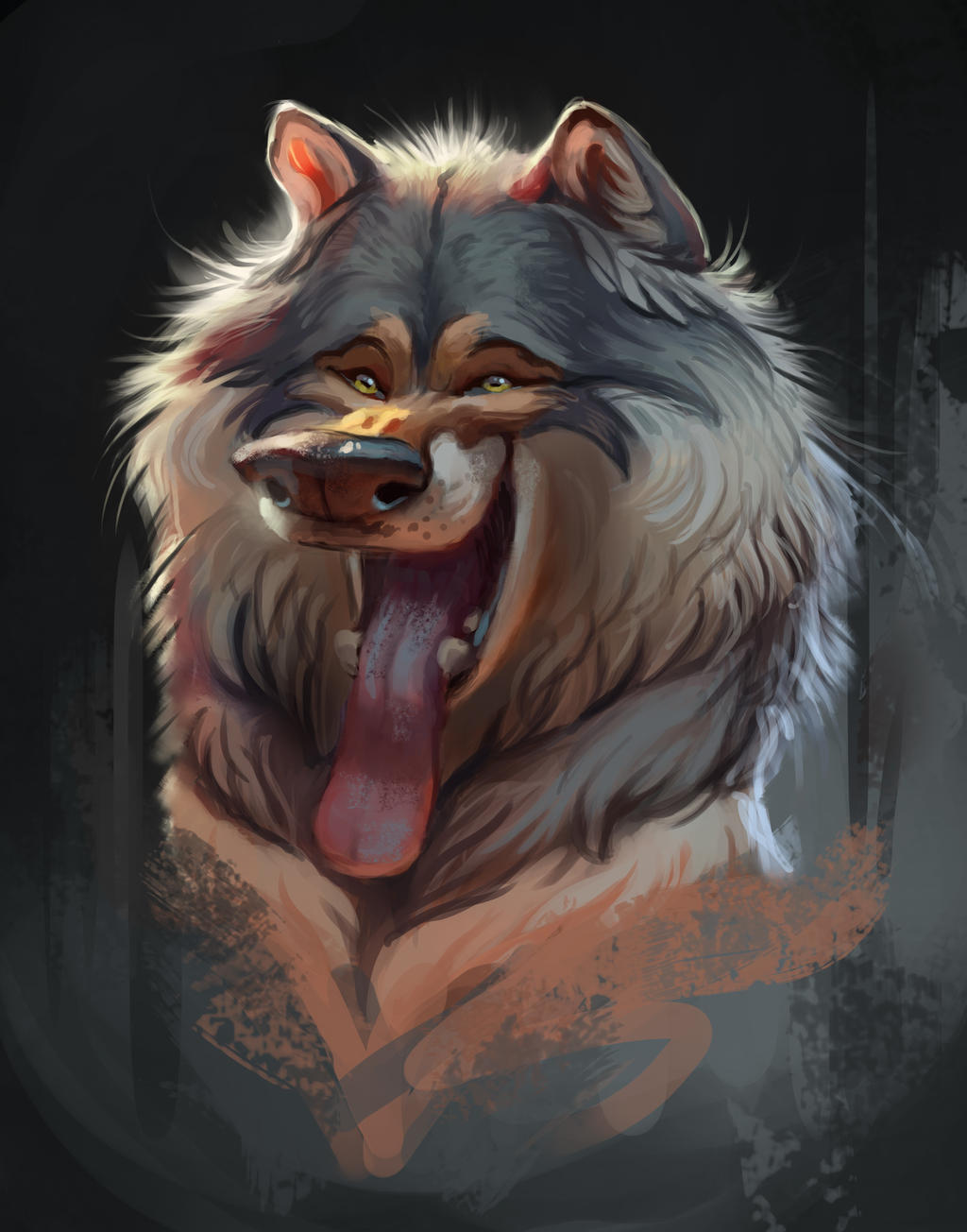 Fluffy Wolf by TehChan