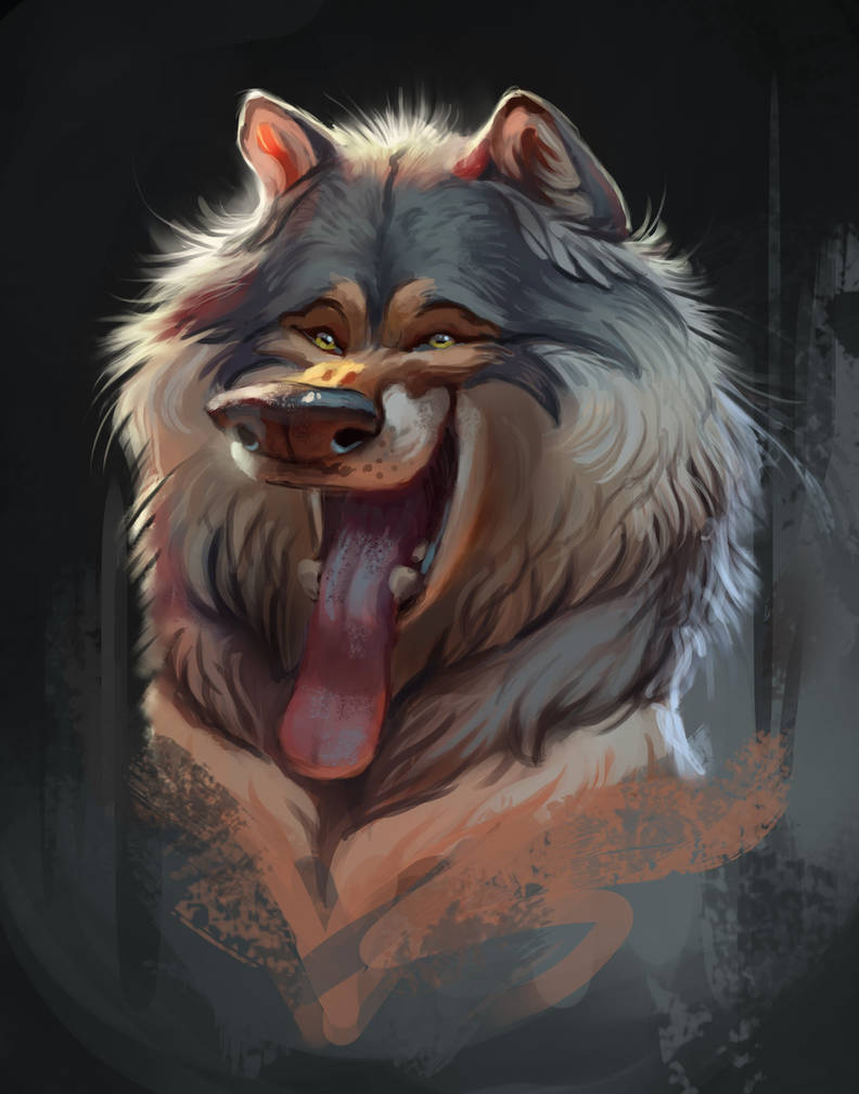 Fluffy Wolf by TehChan