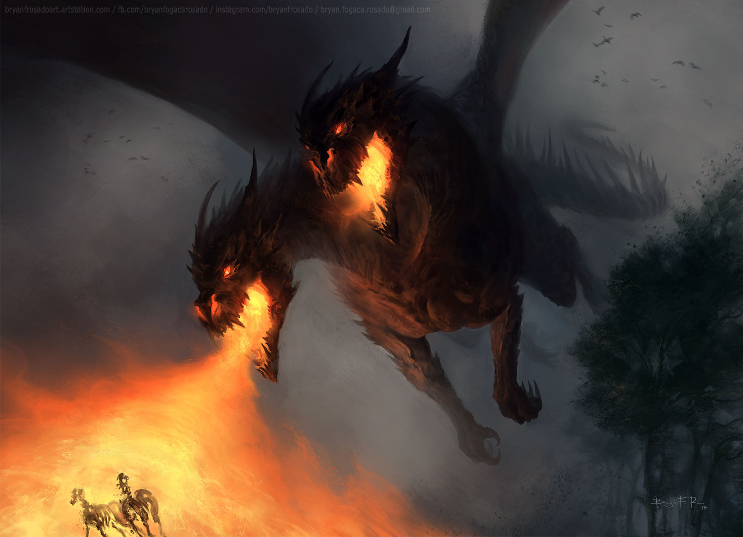 Two-Headed Dragon by BryanFRosadoArt on DeviantArt