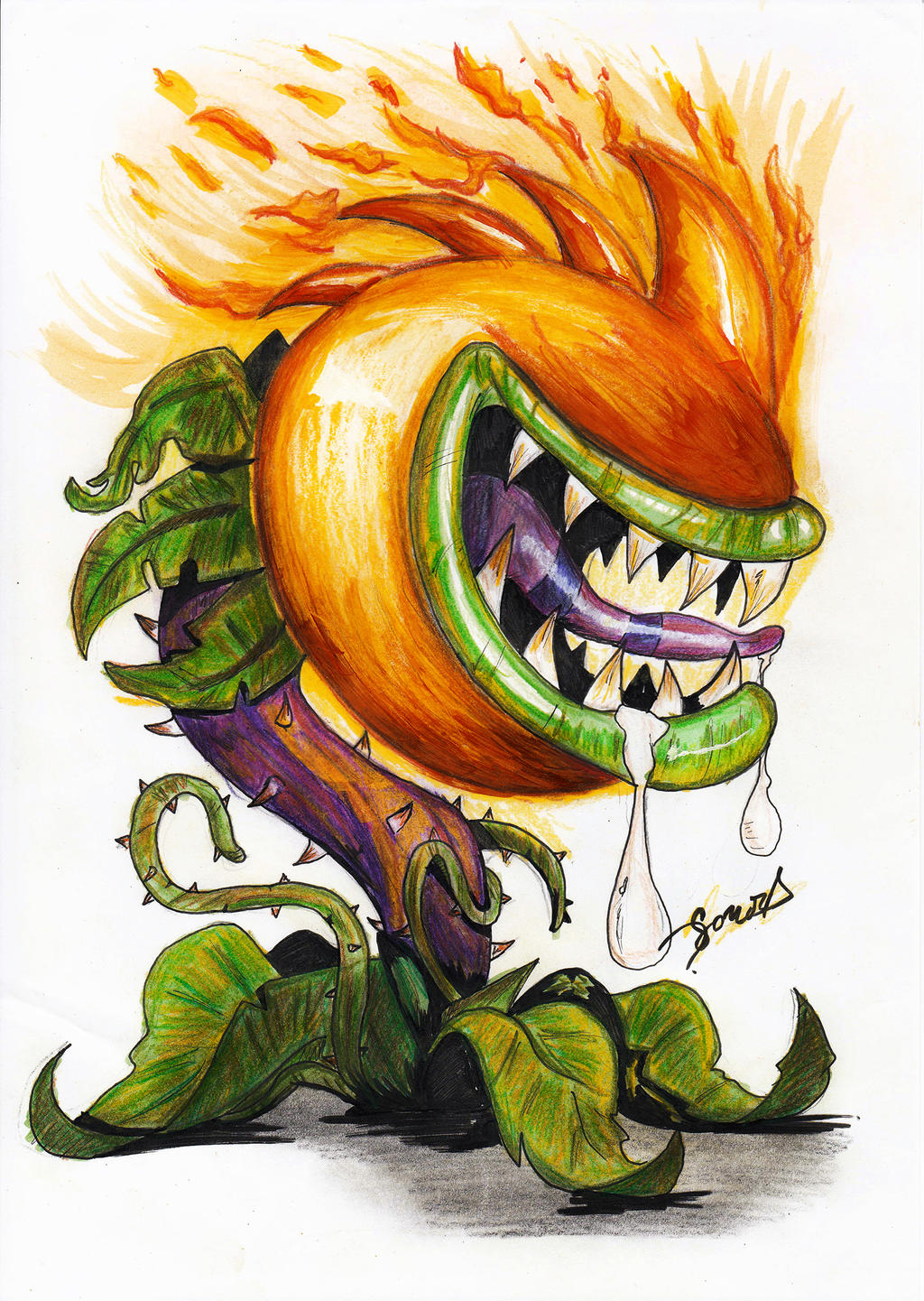 Peashooter PvZ GW2 Drawings. 