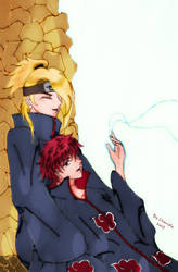 Relaxing_Sasori and Deidara