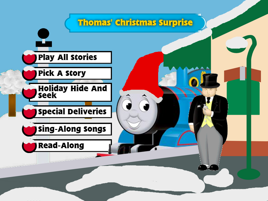Thomas And Friends Merry Christmas Thomas Dvd Menu Thomas' Christmas Surprise DVD Menu by CFanaticArtChannel on DeviantArt